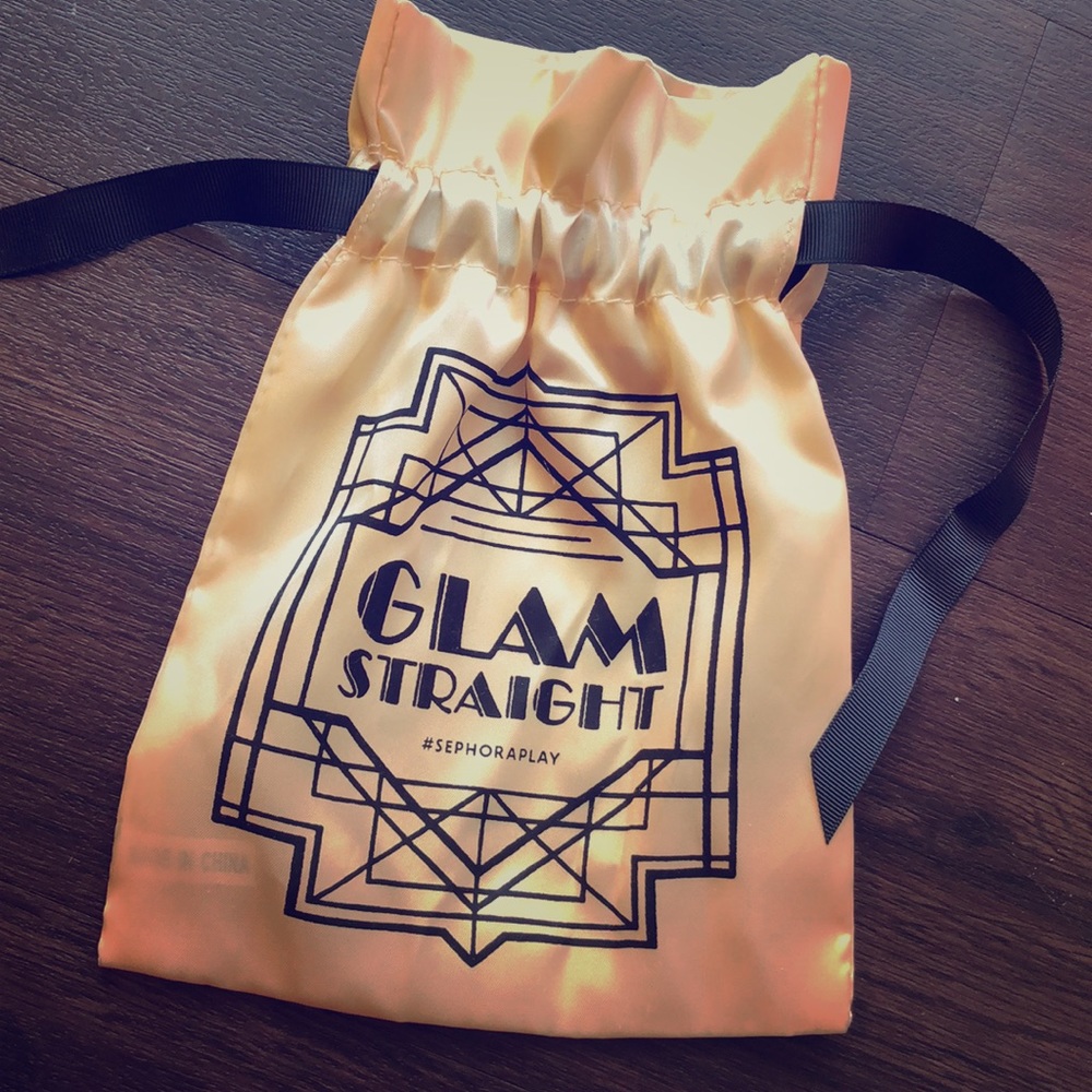 Gold Silk DrawString Makeup Bag